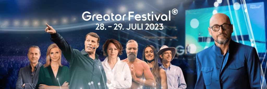 Jochen Schweizer tritt als Speaker auf dem Greator Festival 2023 in Köln auf