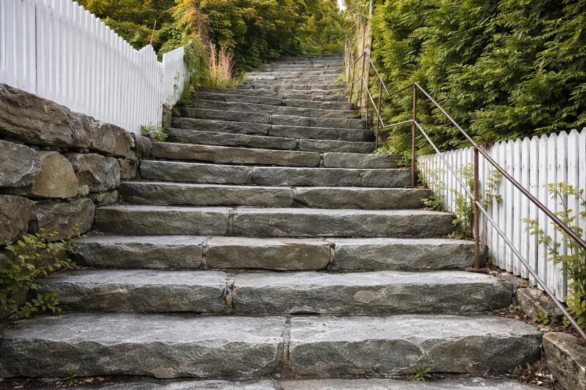 Über alte Steintreppen geht es zu einem ganz besonderen Kraftplatz